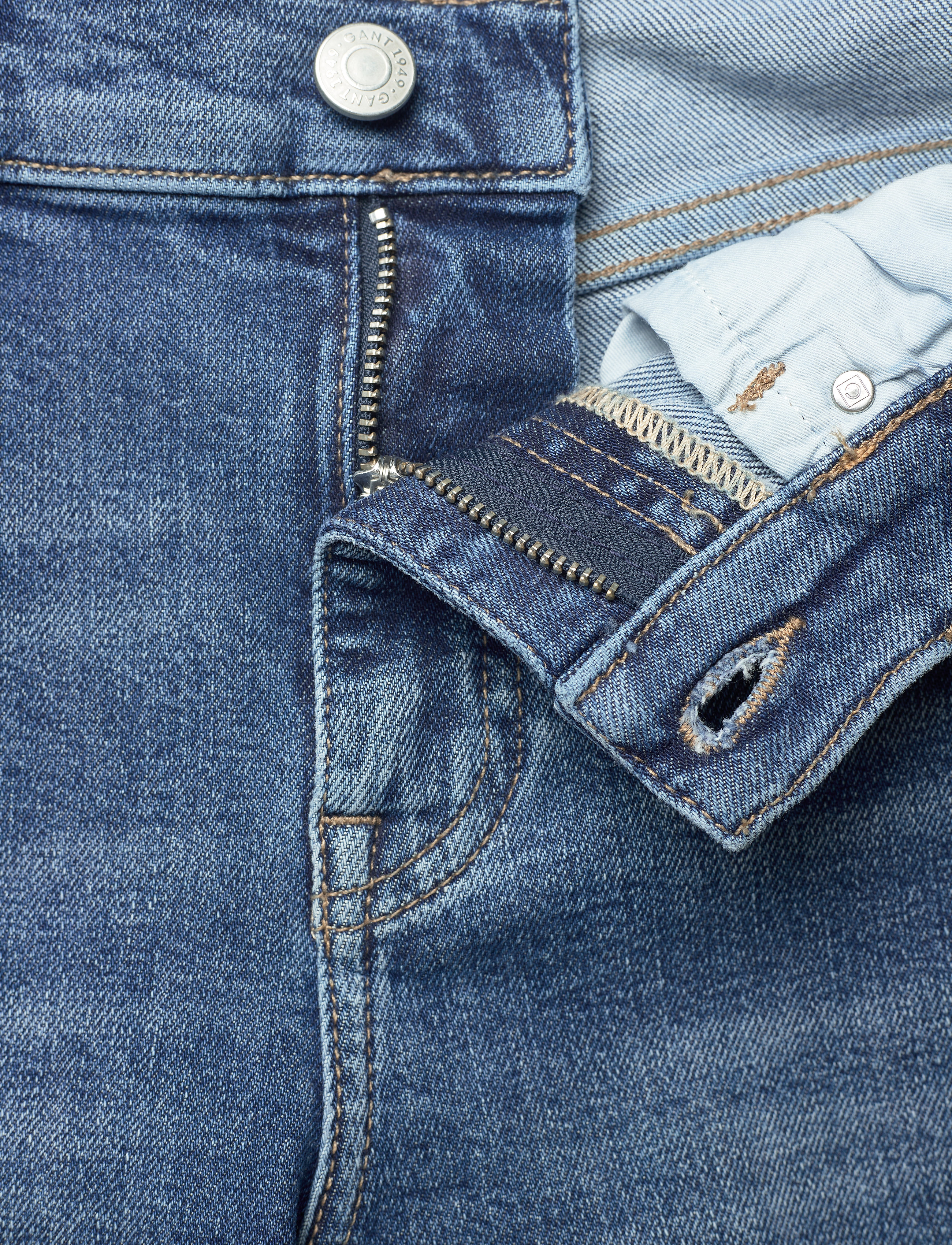 GANT - D1. CROPPED BOYFRIEND JEANS - mid blue worn in - 3