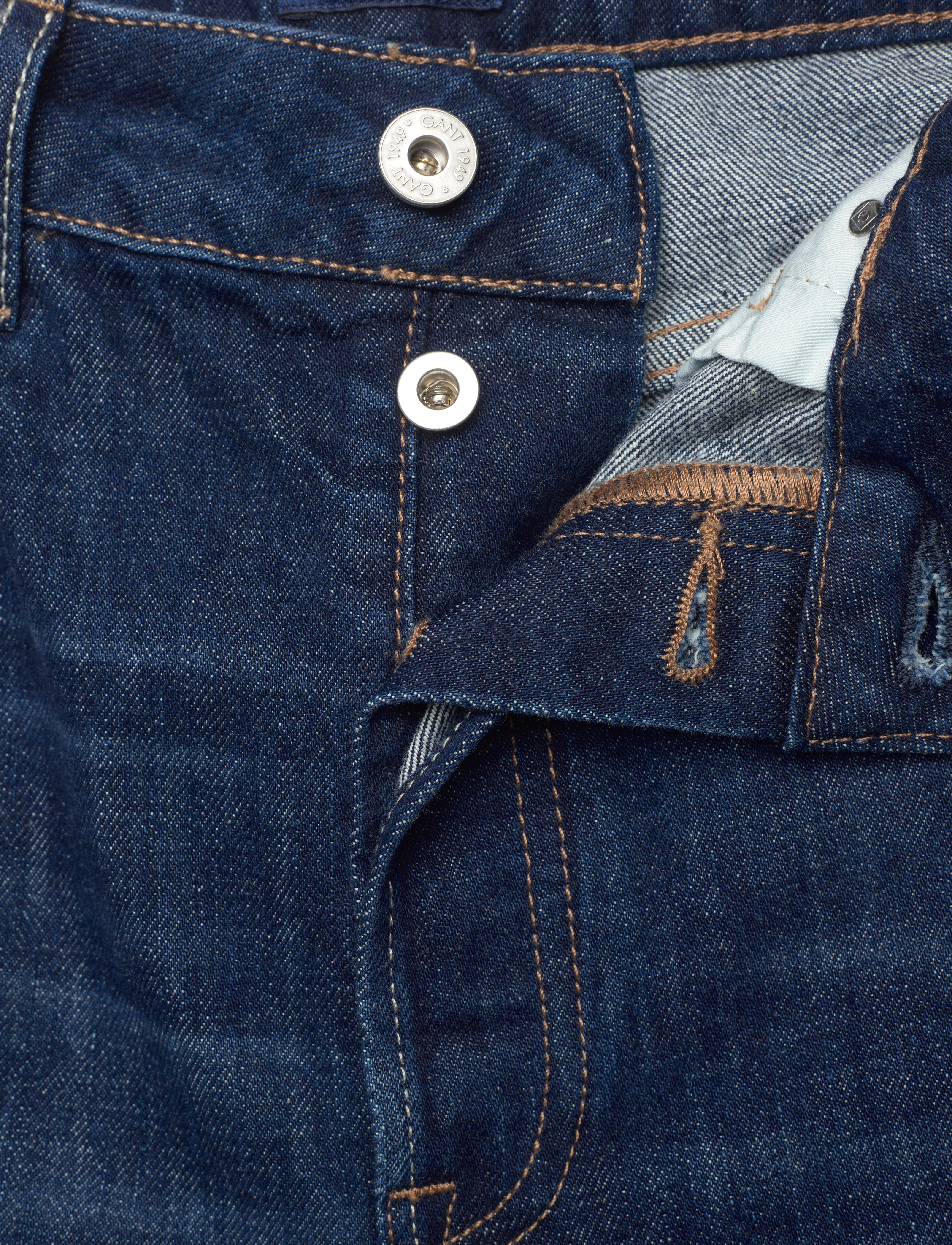 GANT - D2. HW RELAXED STRAIGHT JEANS - dark blue broken in - 3