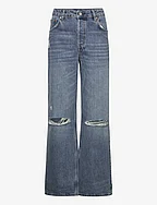 D2. HW RELAXED STRAIGHT RIP JEANS - MID BLUE VINTAGE