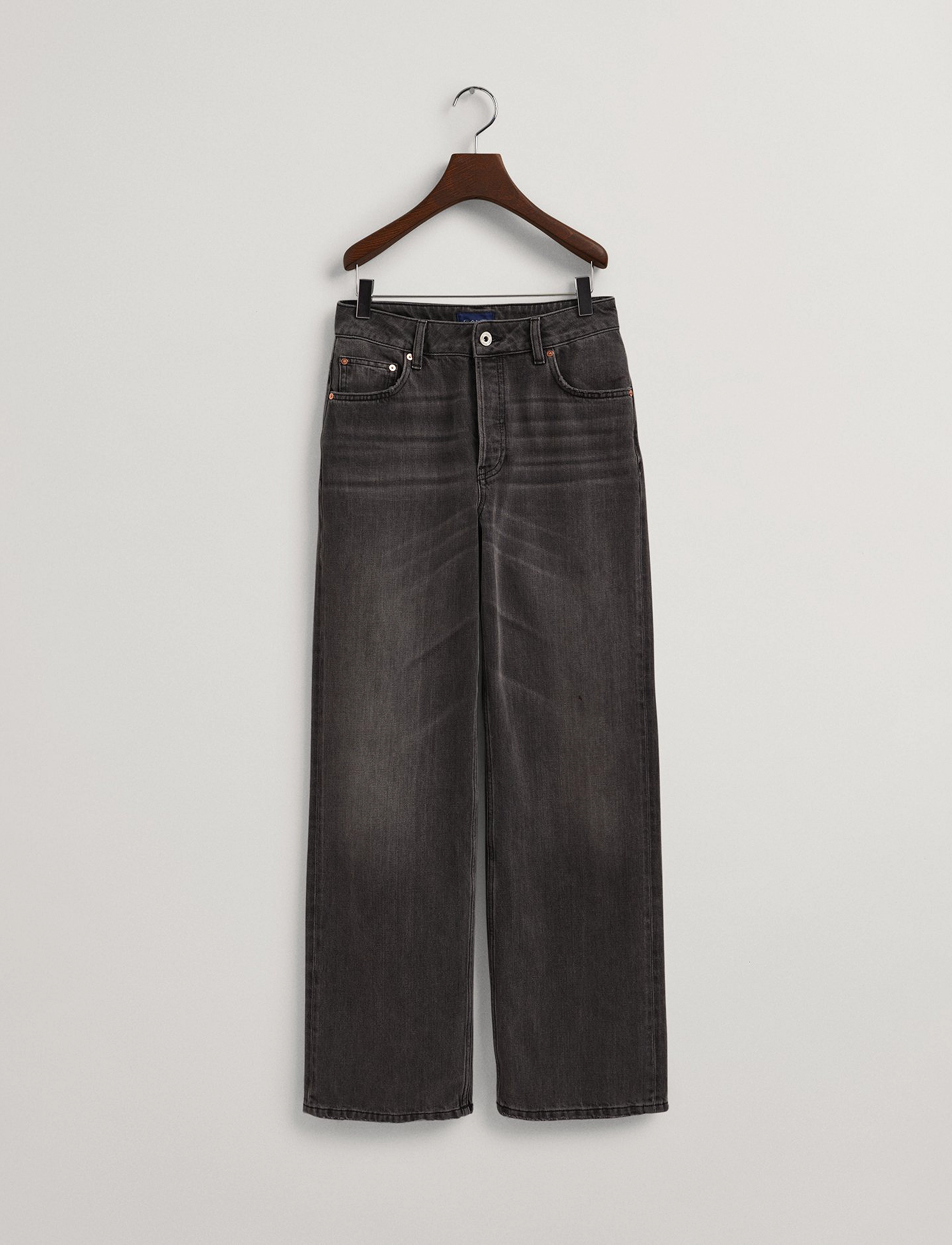GANT - D1. HW RELAXED STRAIGHT JEANS - black vintage - 5