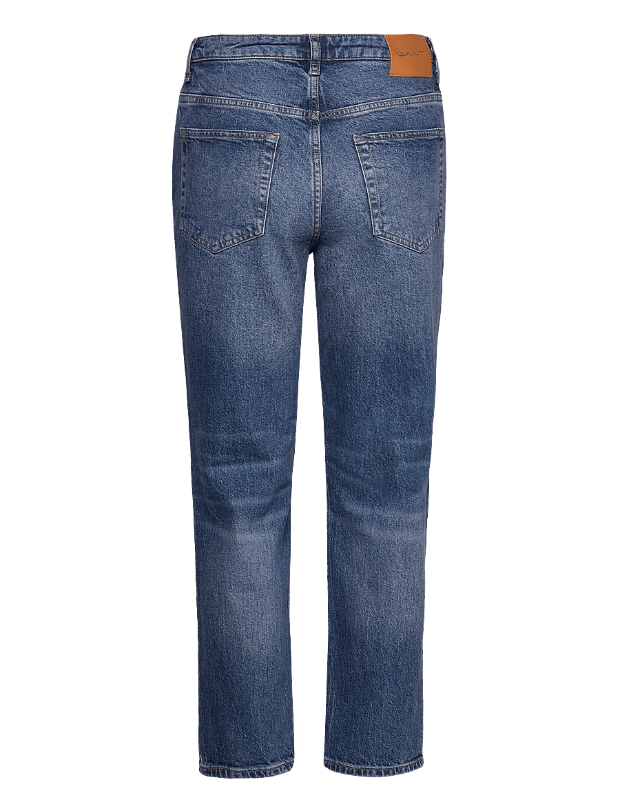 Gant - STRAIGHT CROPPED JEANS - beinar gallabuxur - mid blue broken in - 2