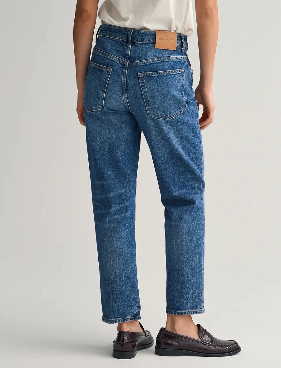 Gant - STRAIGHT CROPPED JEANS - beinar gallabuxur - mid blue broken in - 3