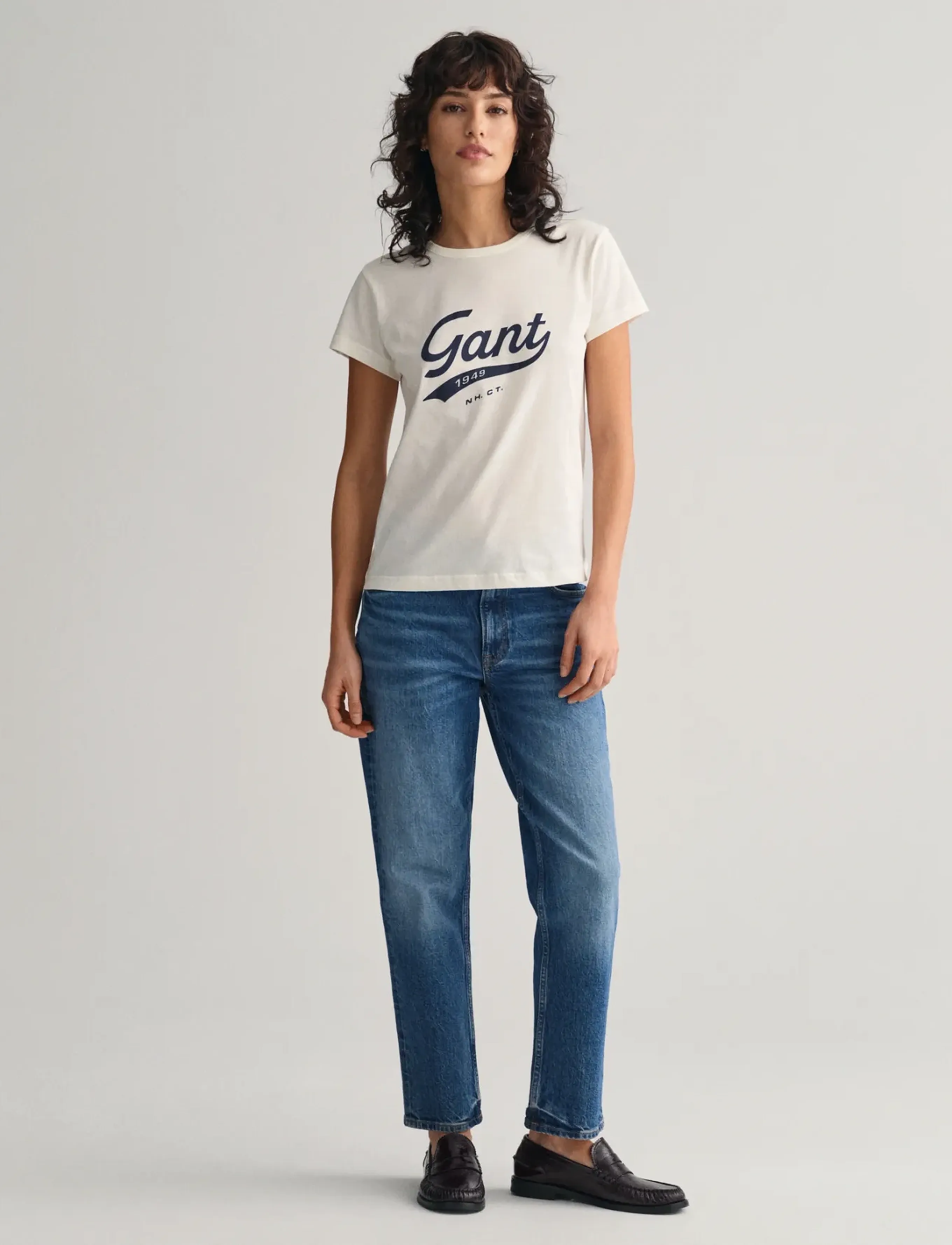Gant - STRAIGHT CROPPED JEANS - beinar gallabuxur - mid blue broken in - 5