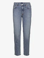 STRAIGHT CROPPED JEANS - MID BLUE VINTAGE