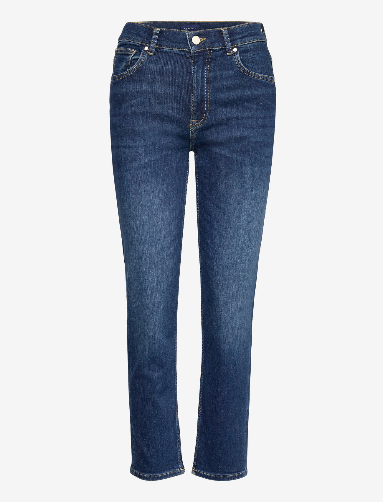 GANT - CROPPED SLIM STRETCH JEANS - slim jeans - dark blue broken in - 0