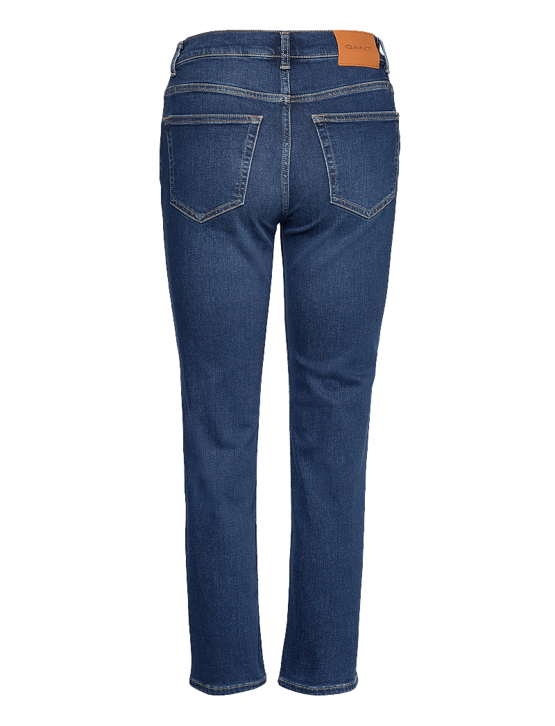 GANT - CROPPED SLIM STRETCH JEANS - slim fit jeans - dark blue broken in - 2