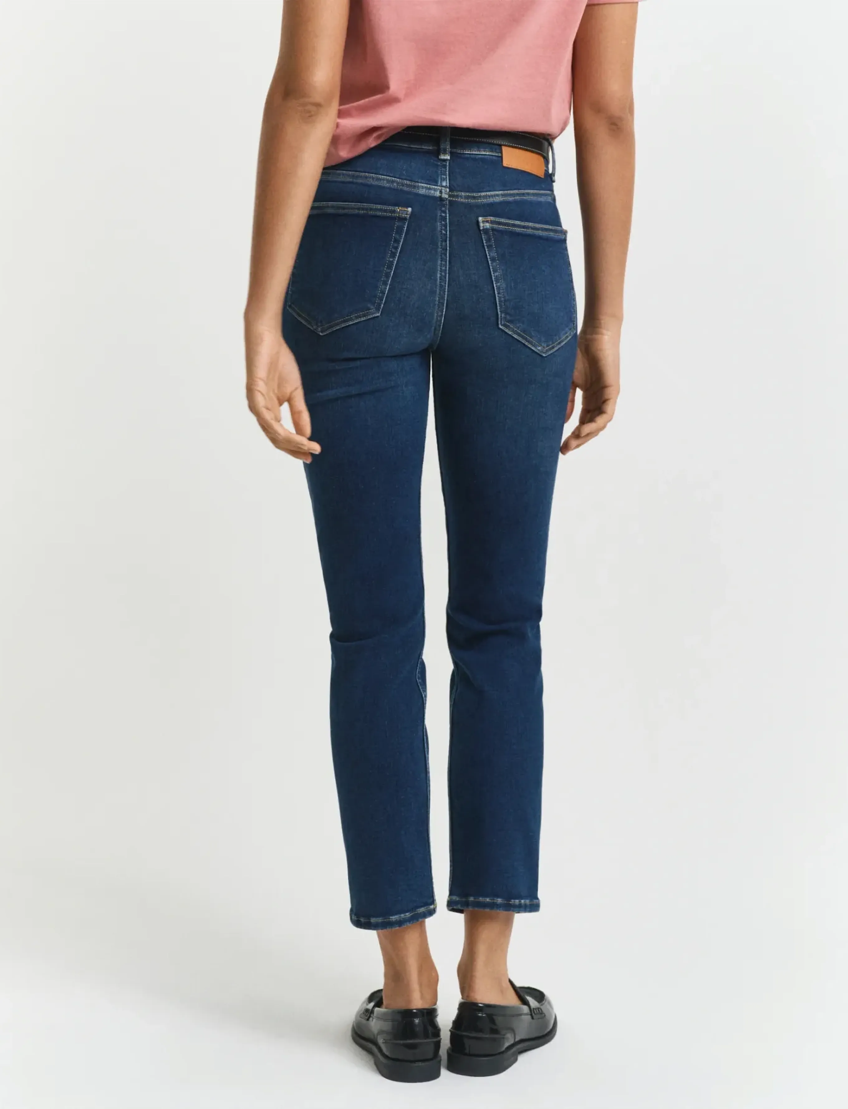 Gant - CROPPED SLIM STRETCH JEANS - slim fit -farkut - dark blue broken in - 3