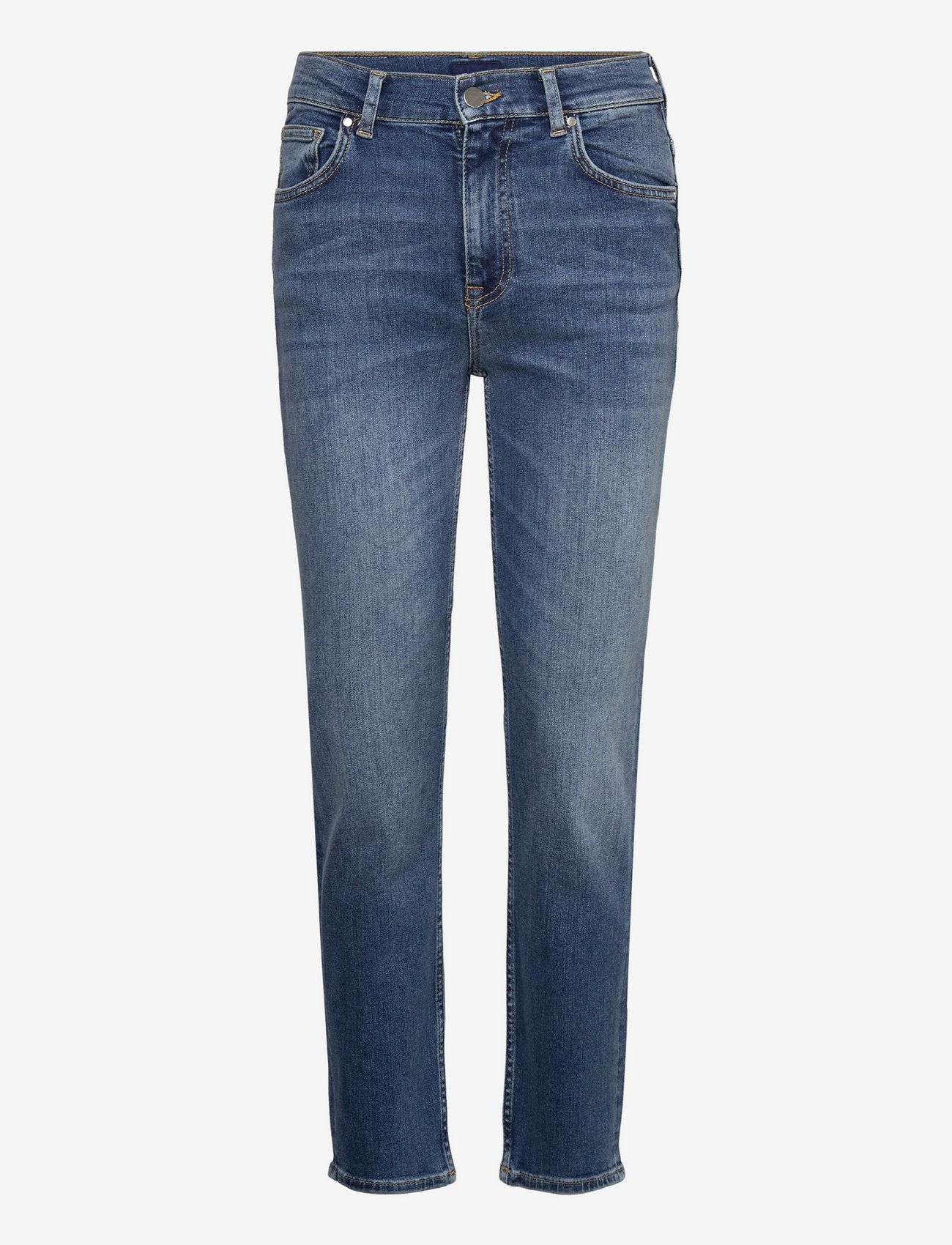 GANT - CROPPED SLIM STRETCH JEANS - slim jeans - mid blue worn in - 1
