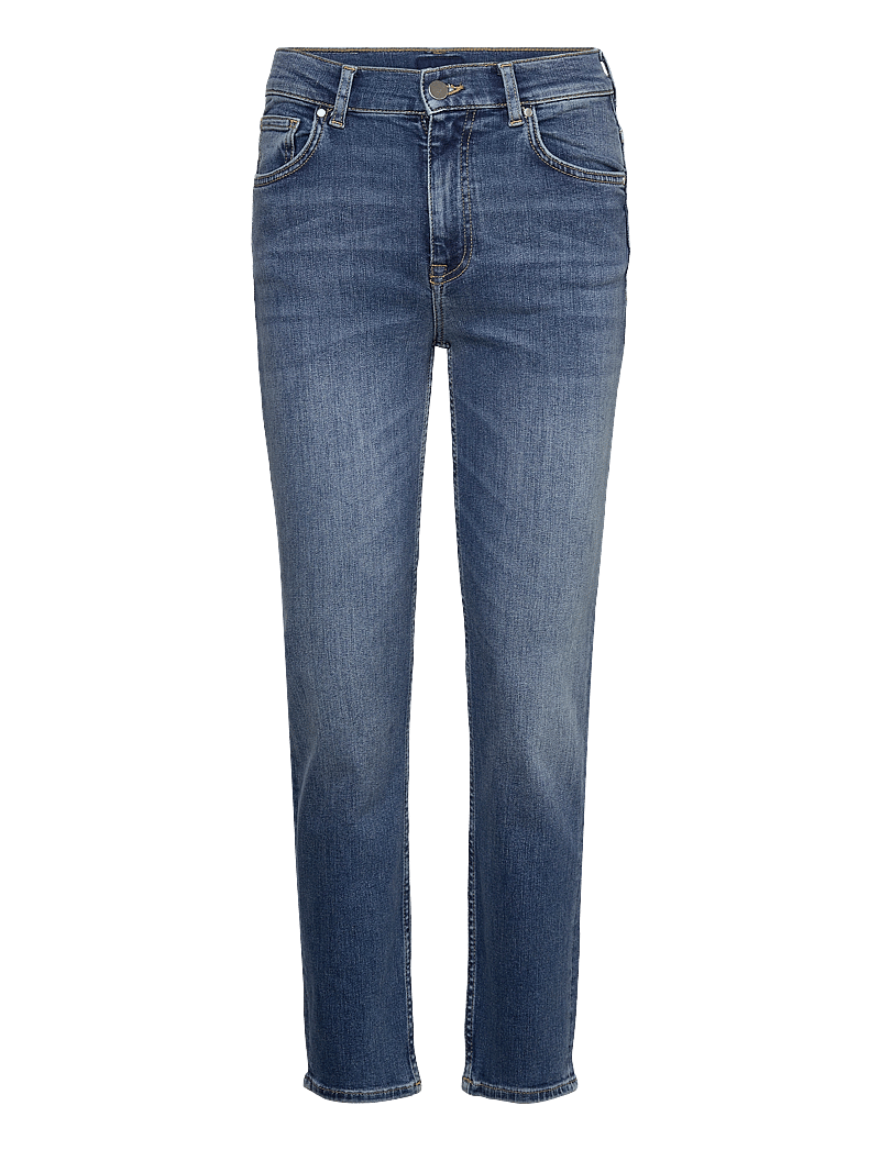 GANT - CROPPED SLIM STRETCH JEANS - slim fit jeans - mid blue worn in - 1