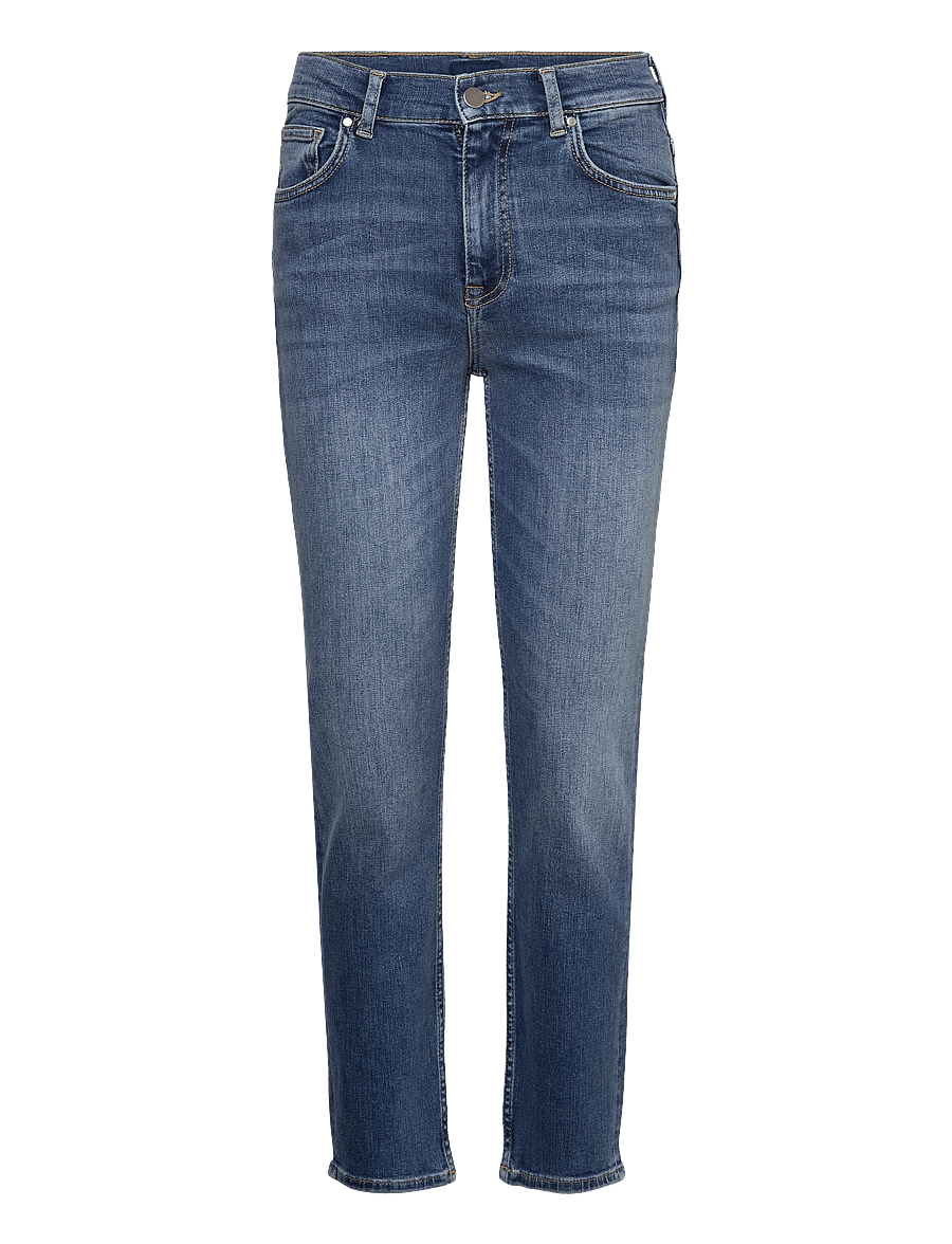 Gant - CROPPED SLIM STRETCH JEANS - slim-fit-jeans - mid blue worn in - 1
