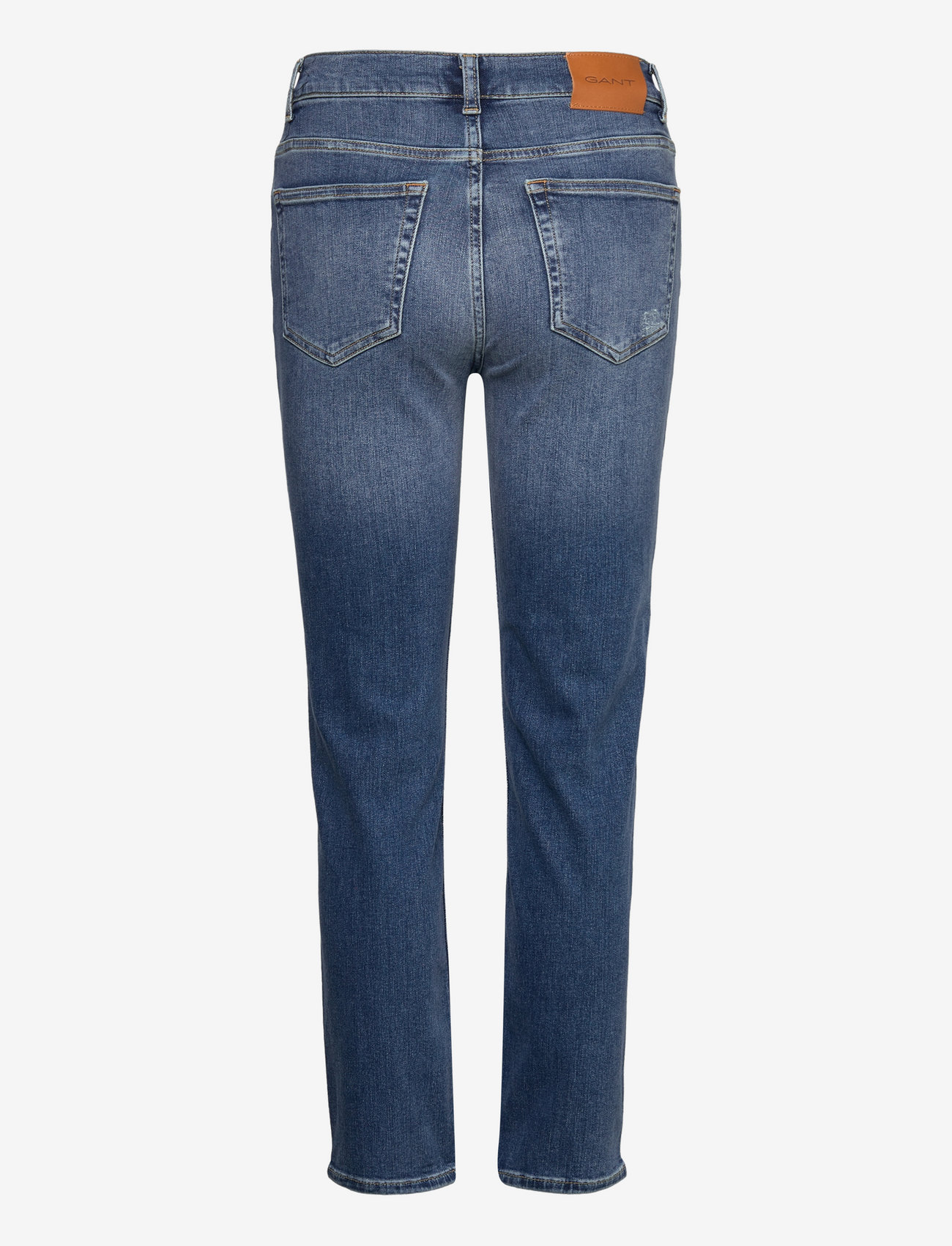 GANT - CROPPED SLIM STRETCH JEANS - slim jeans - mid blue worn in - 2