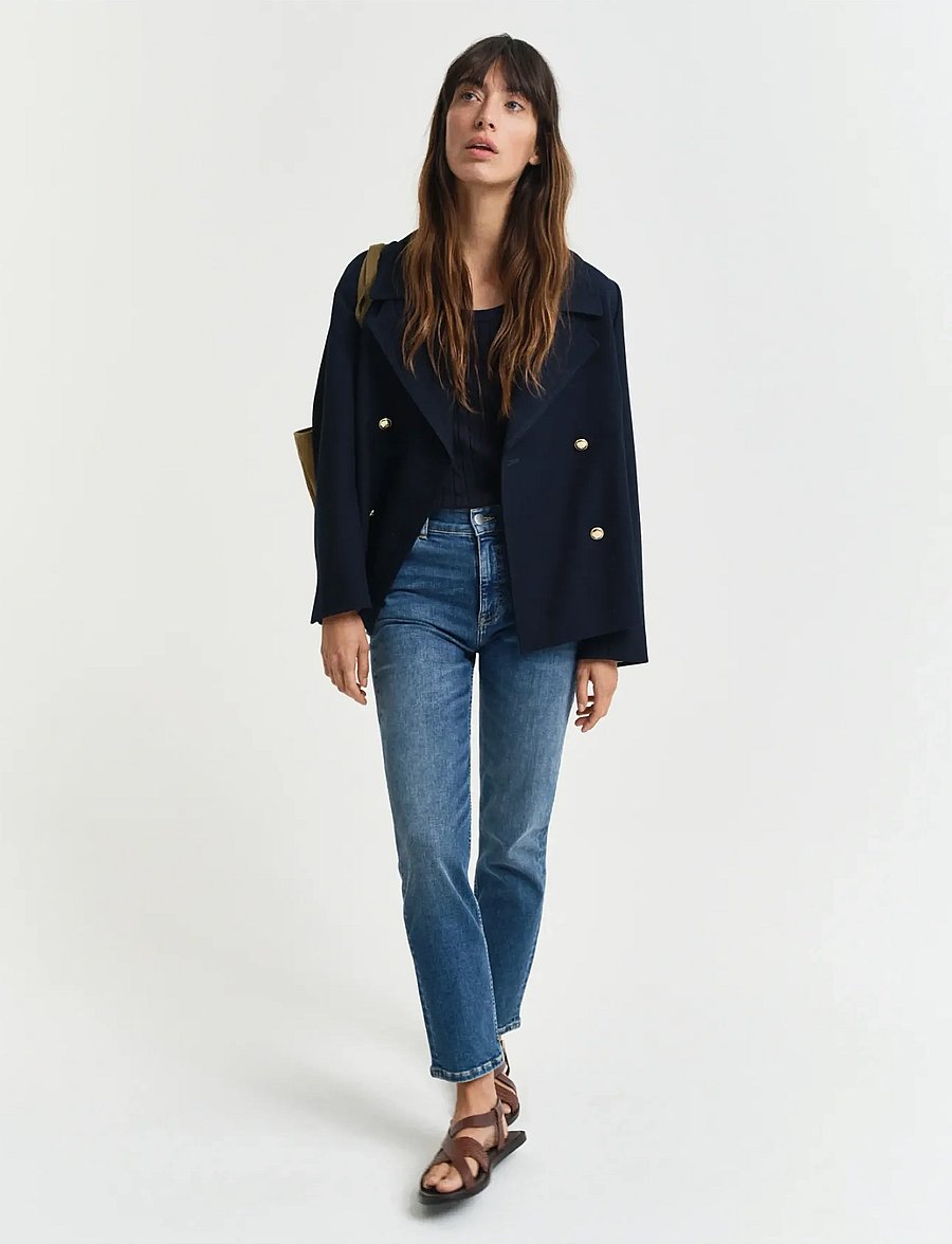 Gant - CROPPED SLIM STRETCH JEANS - slim-fit-jeans - mid blue worn in - 5