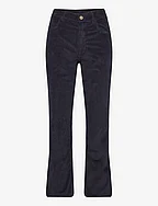 CORD CROPPED FLARE JEANS - EVENING BLUE