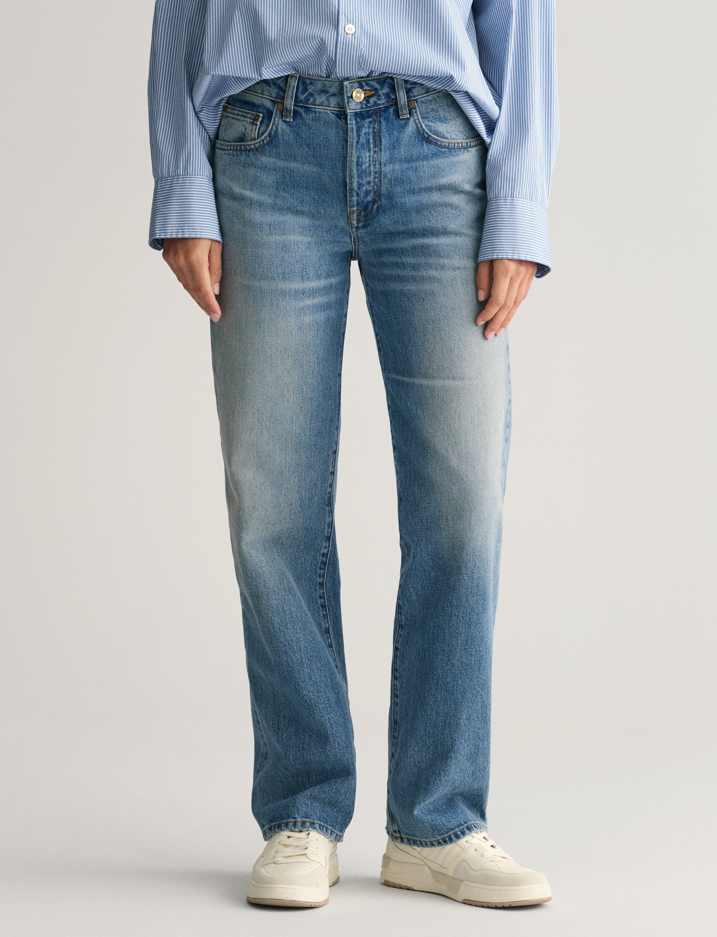 GANT - STRAIGHT RIGID JEANS - mid blue vintage - 4
