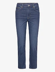 GANT - STRAIGHT CROPPED STRIPED JEANS - džinsa bikses ar taisnām starām - mid blue - 0