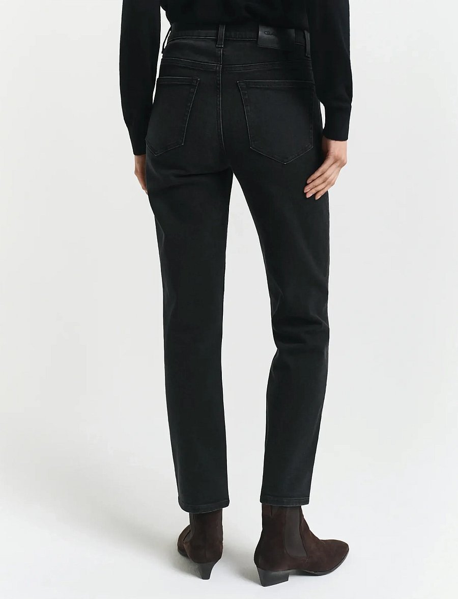 Gant - CROPPED SLIM STRETCH JEANS - slim fit džinsi - black worn in - 3