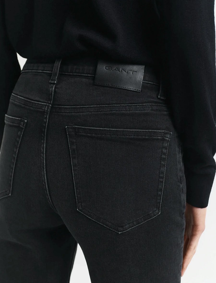 Gant - CROPPED SLIM STRETCH JEANS - slim fit džinsi - black worn in - 4