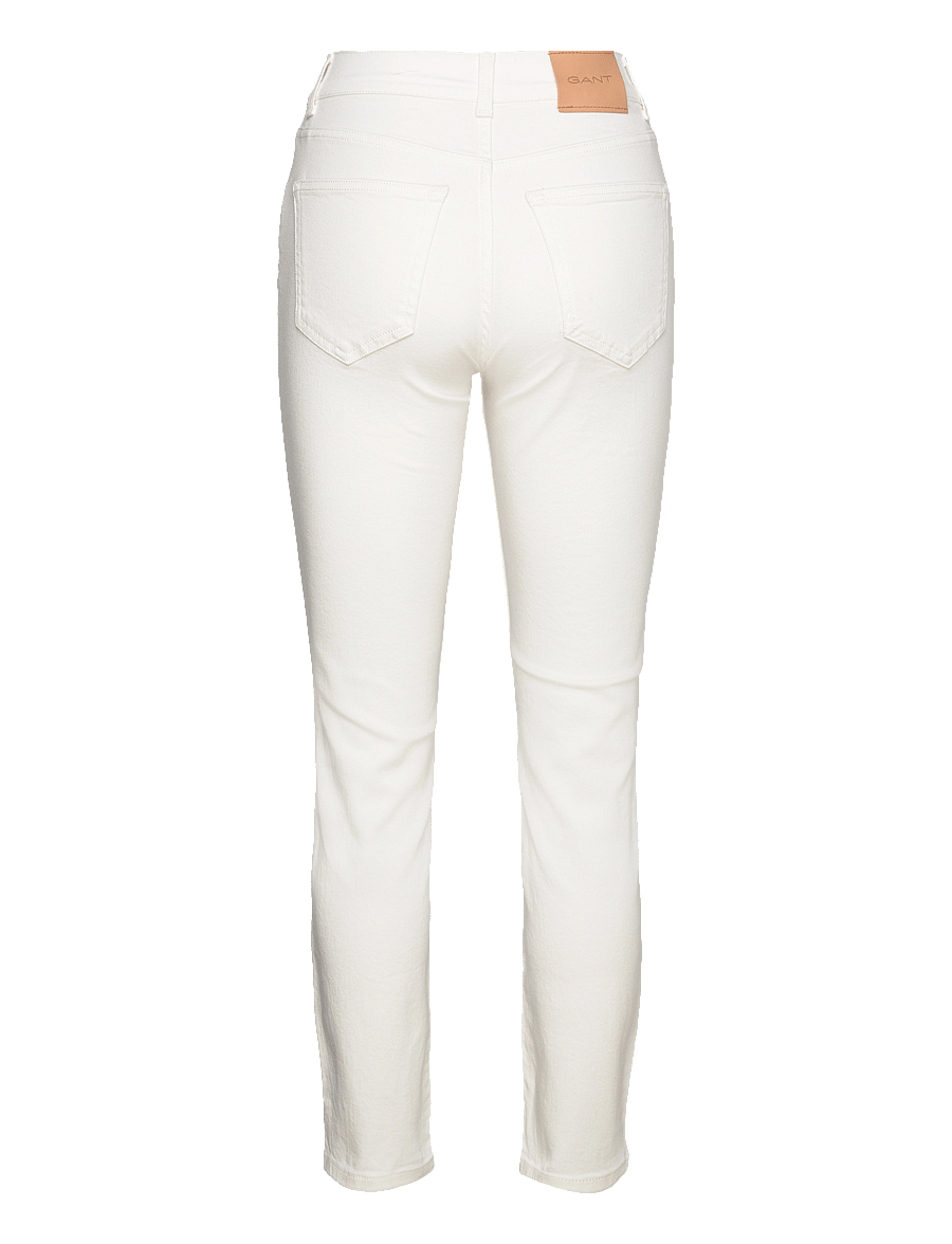 Gant - SLIM CROPPED WHITE JEANS - straight jeans - eggshell - 2