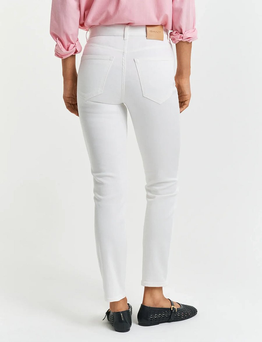 Gant - SLIM CROPPED WHITE JEANS - straight jeans - eggshell - 3