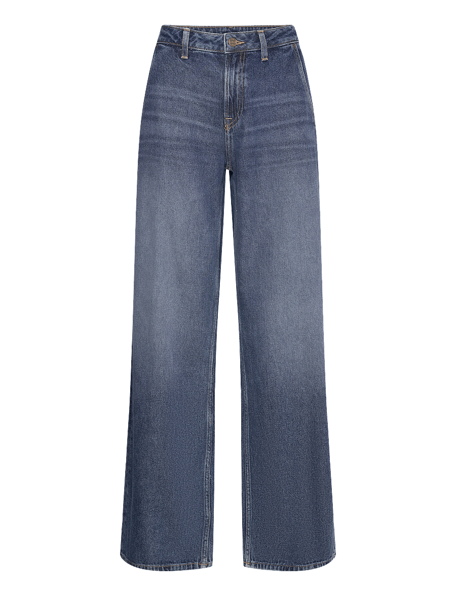 Gant - LOW WIDE LEG JEANS - laia säärega teksad - mid blue vintage - 1