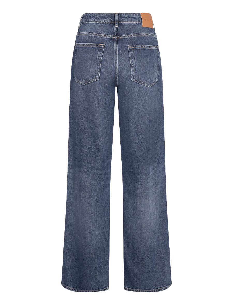 Gant - LOW WIDE LEG JEANS - laia säärega teksad - mid blue vintage - 2