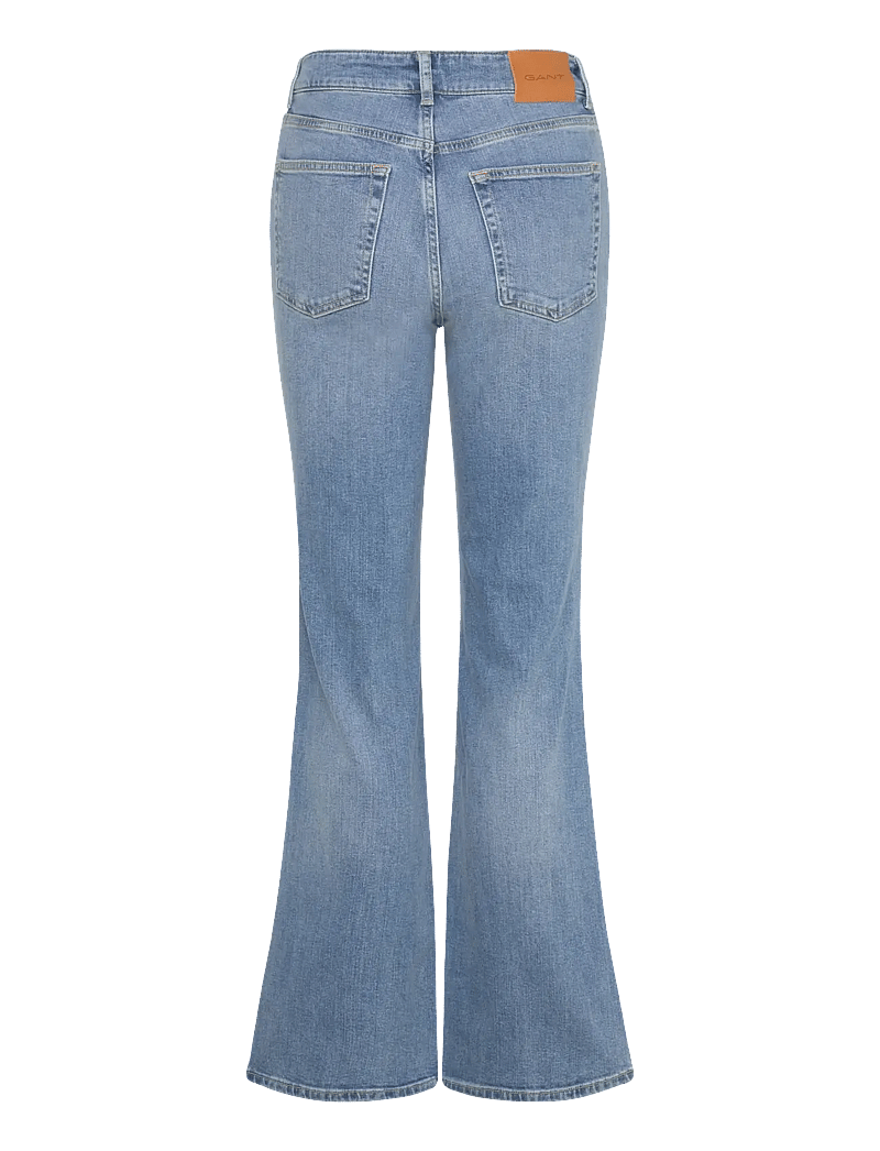 GANT - SLIM FLARE JEANS - bootcut jeans - semi light blue broken in - 1