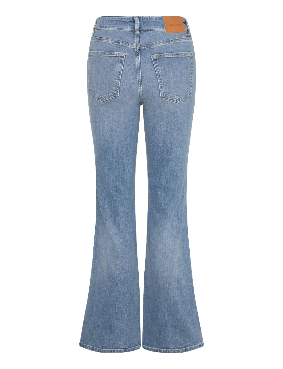 Gant - SLIM FLARE JEANS - jeans évasés - semi light blue broken in - 2