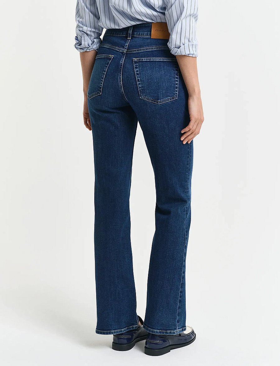 Gant - SLIM FLARE JEANS - schlaghosen - dark blue vintage - 3