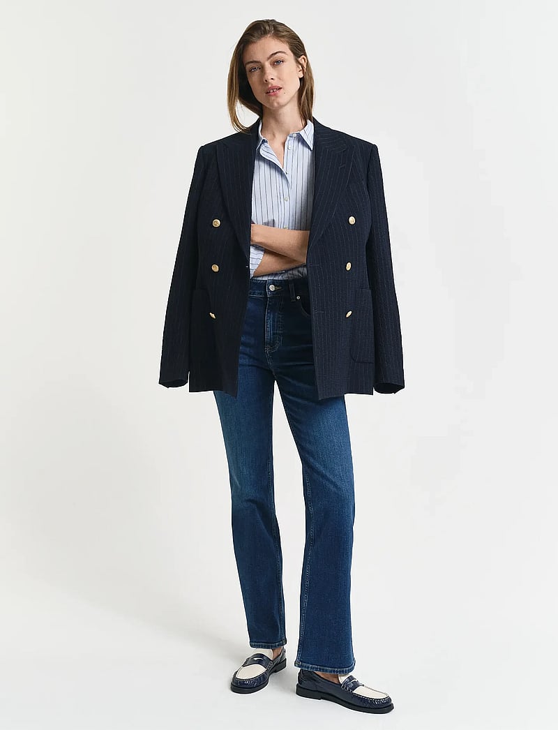 GANT - SLIM FLARE JEANS - bootcut jeans - dark blue vintage - 5