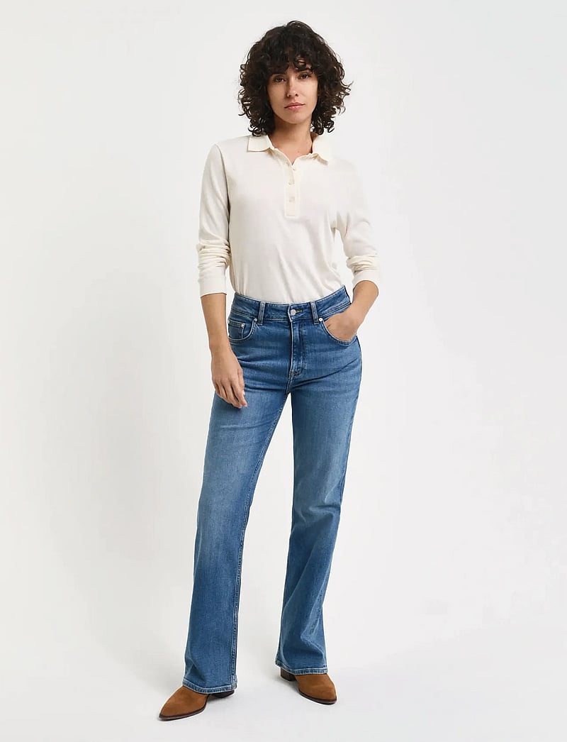 GANT - SLIM FLARE JEANS - schlaghosen - mid blue archive - 0
