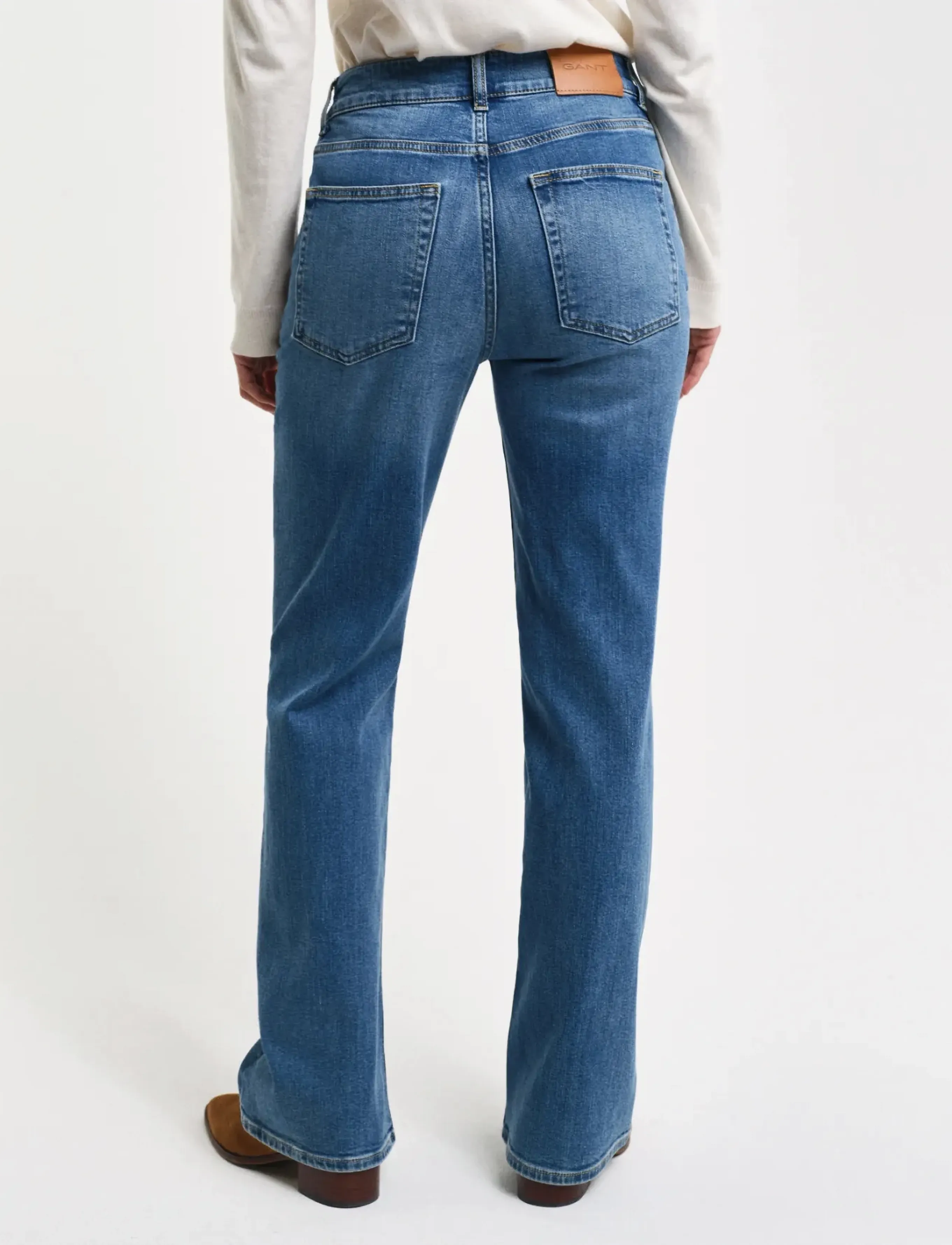 Gant - SLIM FLARE JEANS - schlaghosen - mid blue archive - 2