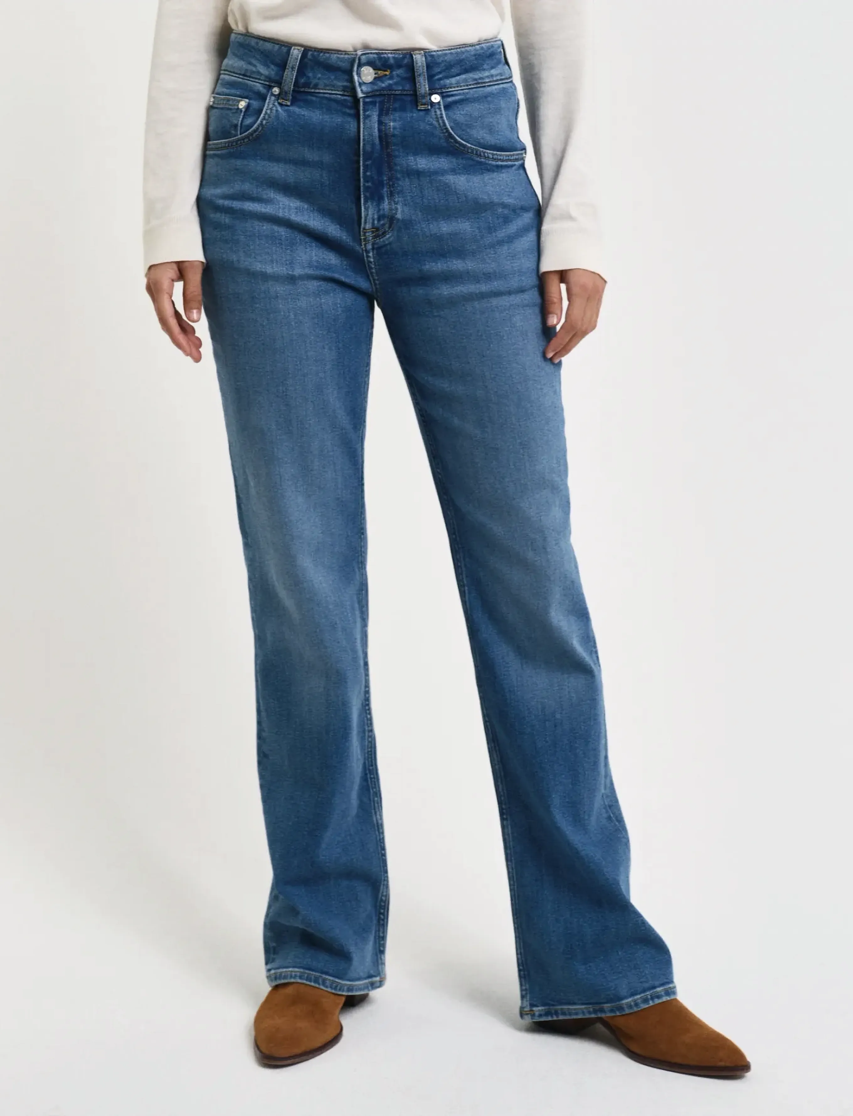 Gant - SLIM FLARE JEANS - schlaghosen - mid blue archive - 3