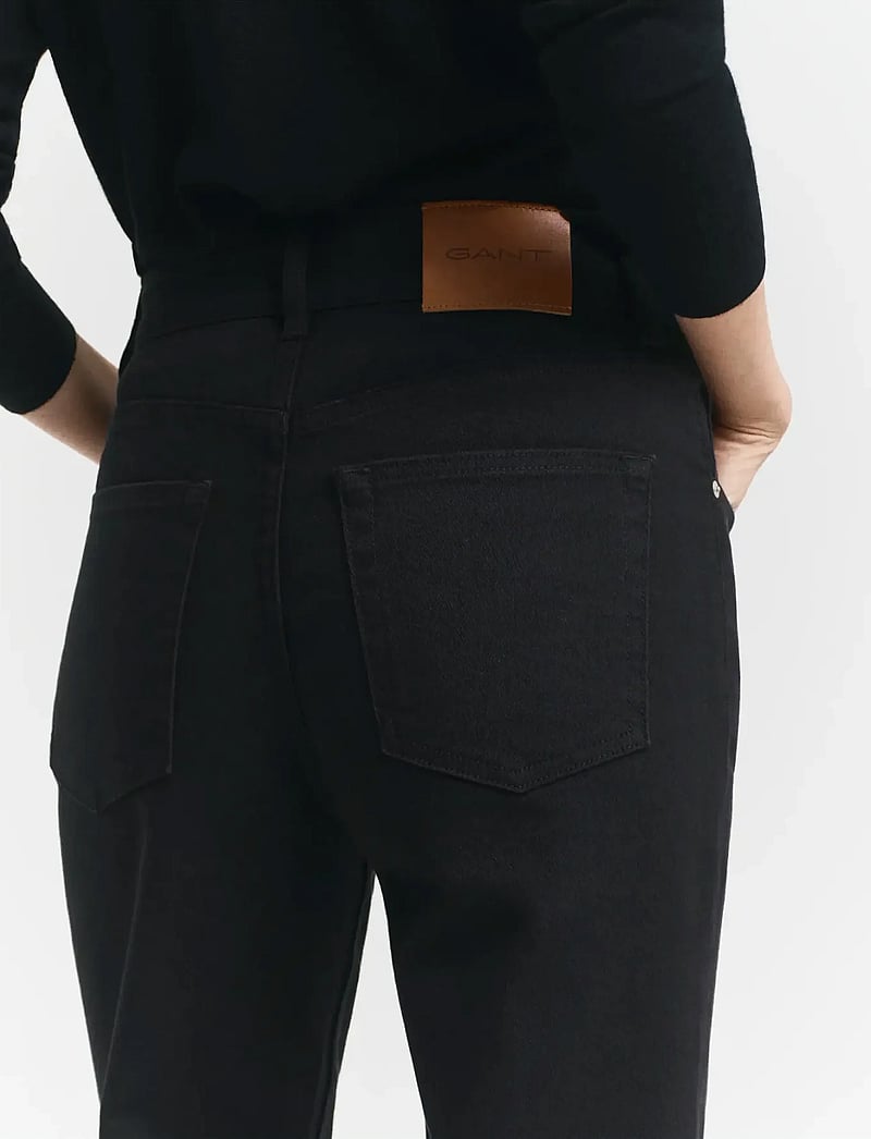 GANT - SLIM FLARE STRETCH JEANS - flared jeans - black - 4