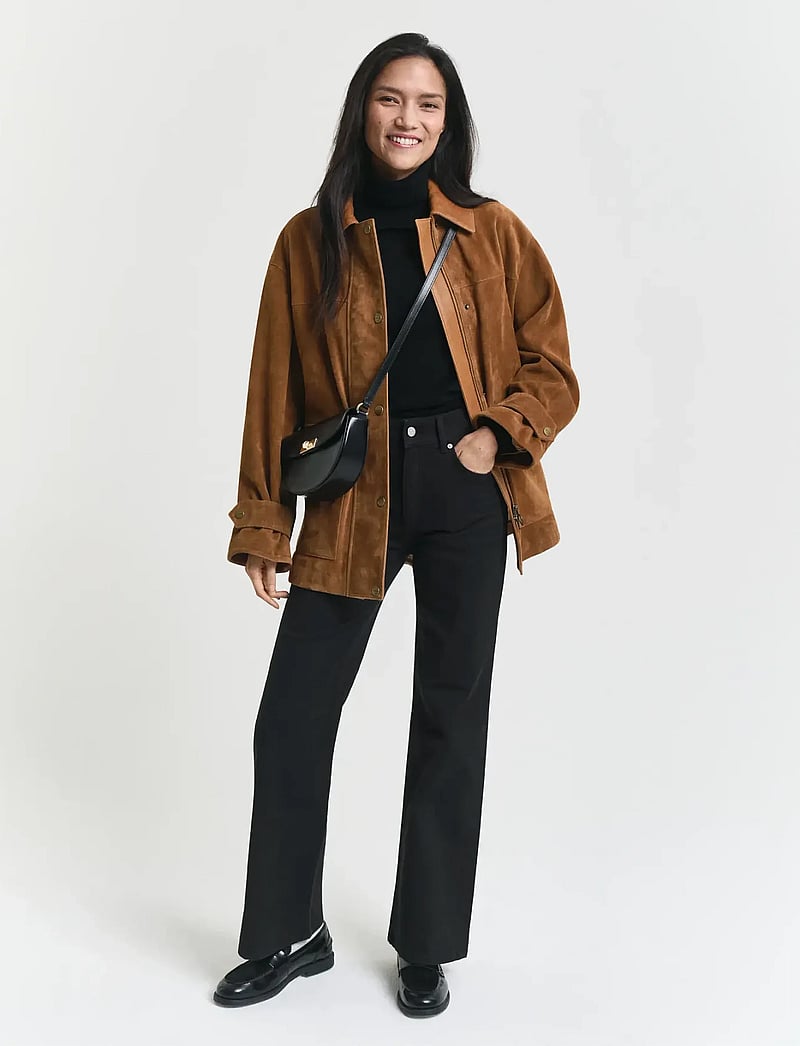 GANT - SLIM FLARE STRETCH JEANS - flared jeans - black - 5