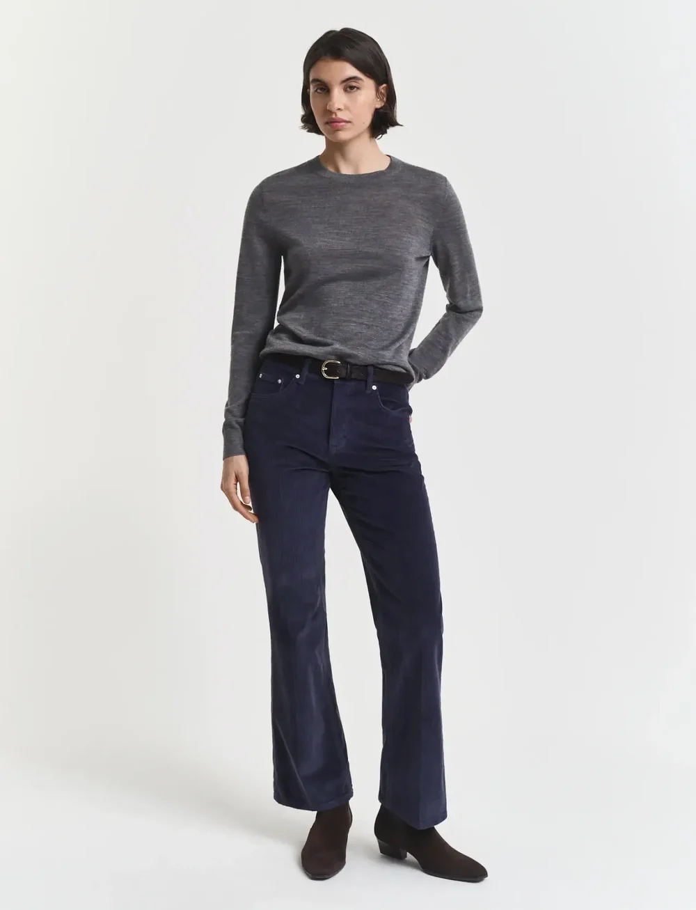GANT - CORDUROY FLARE JEANS - flared jeans - evening blue - 0
