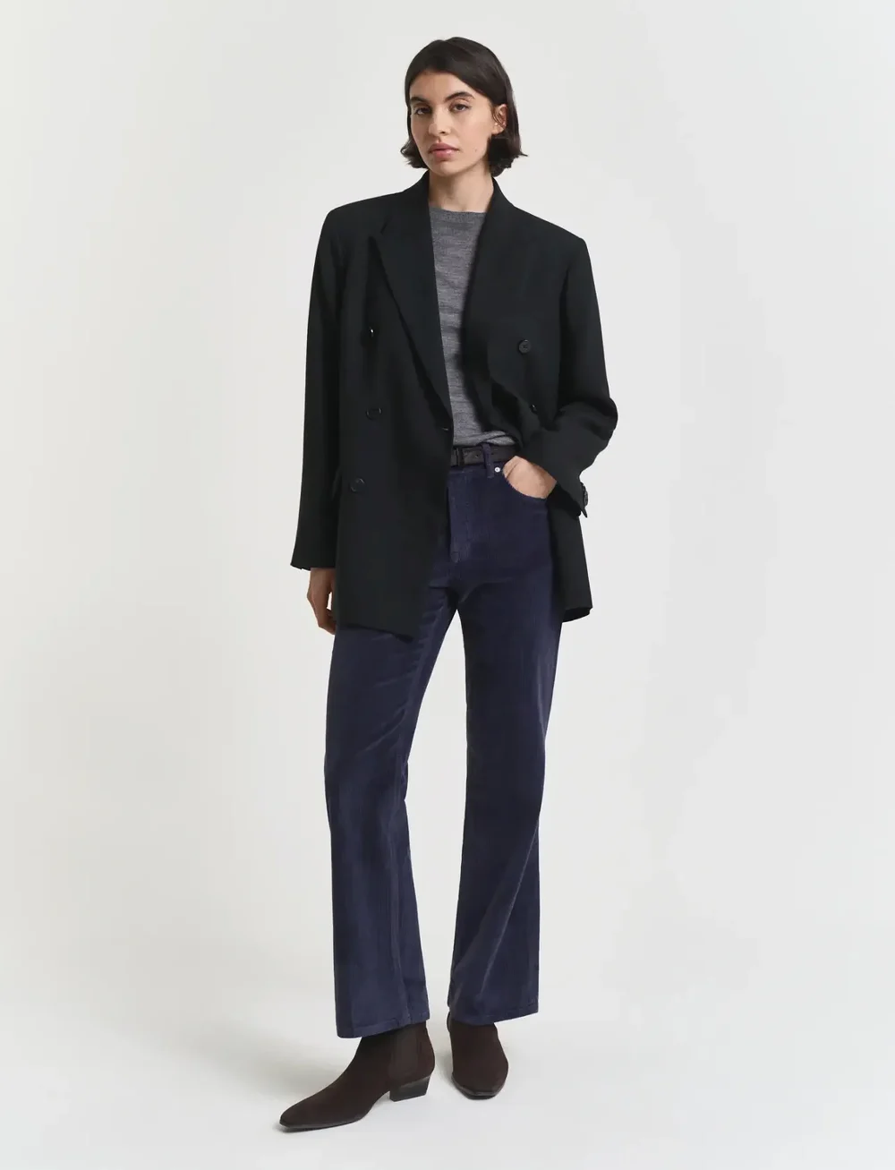 GANT - CORDUROY FLARE JEANS - flared jeans - evening blue - 3