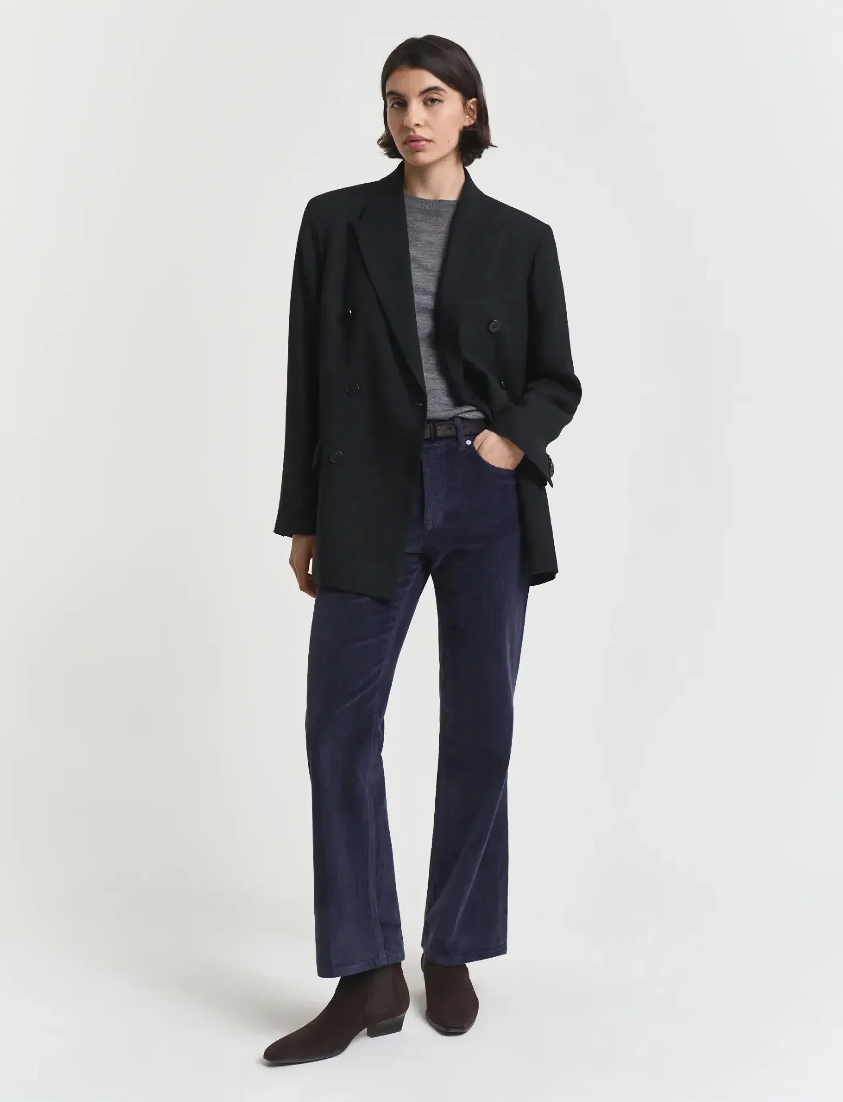 Gant - CORDUROY FLARE JEANS - Útvíðar gallabuxur - evening blue - 3