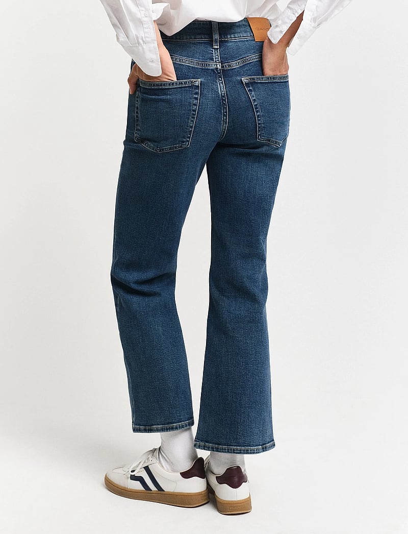 GANT - CROPPED KICK FLARE DENIM - flared jeans - dark blue vintage - 3