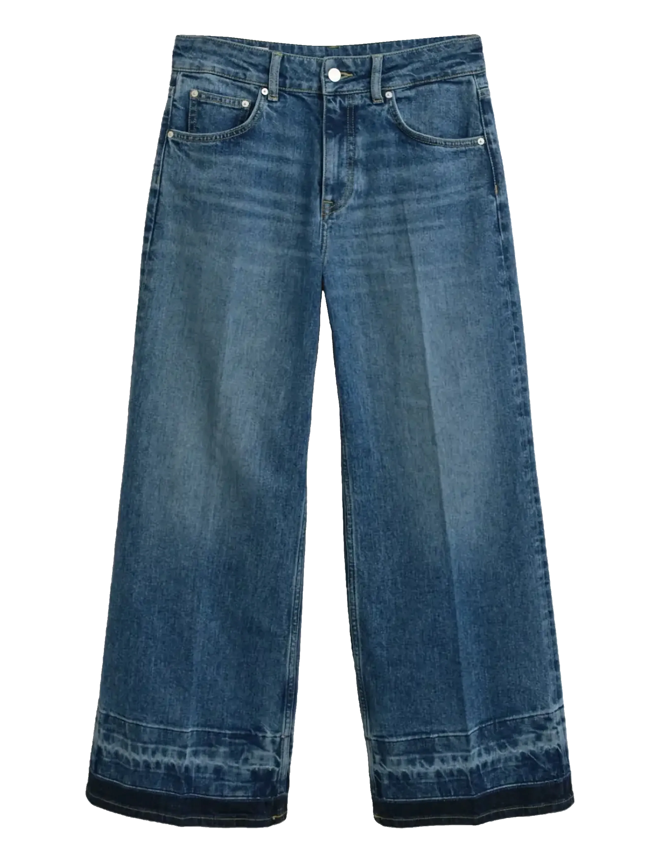 CROPPED FLARE HEM DETAIL JEANS - SEMI LIGHT BLUE ARCHIVE