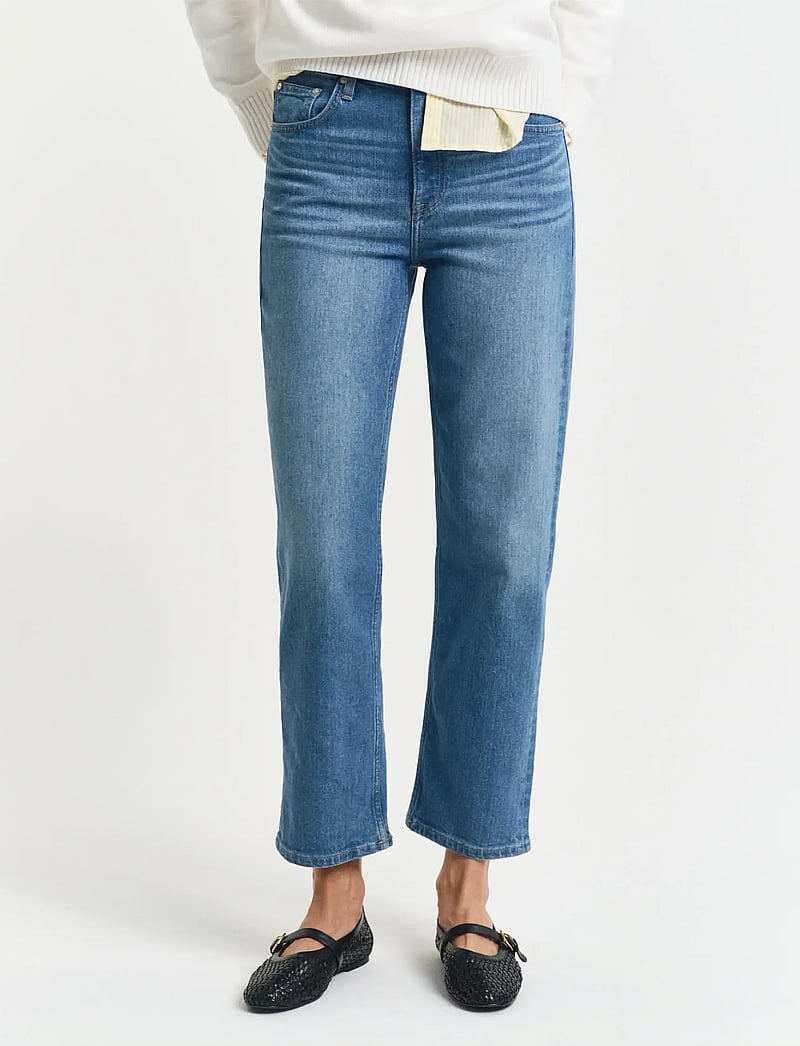 GANT - CROPPED STRAIGHT JEANS - straight jeans - dark blue vintage - 3