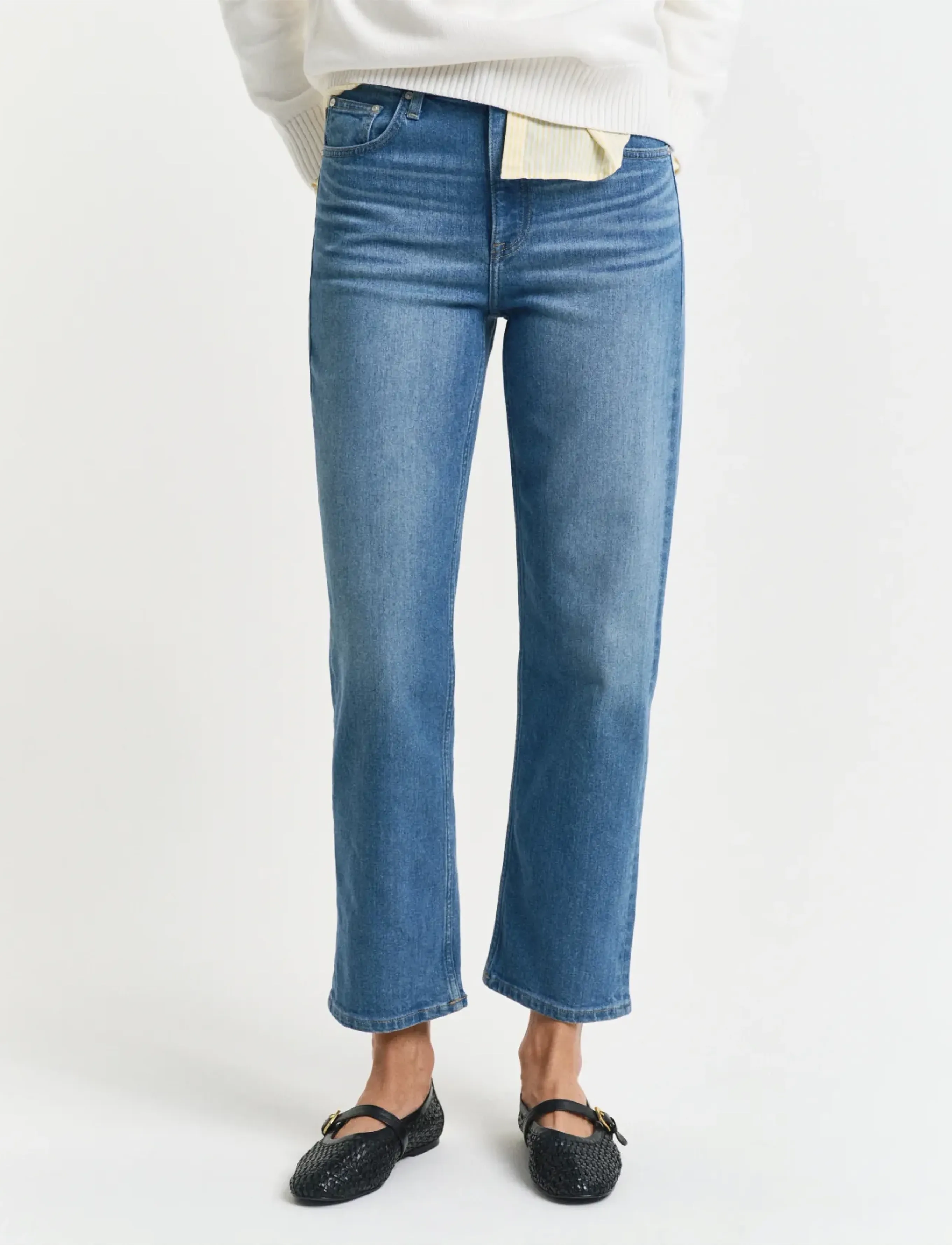 Gant - CROPPED STRAIGHT JEANS - sirge säärega teksad - dark blue vintage - 3