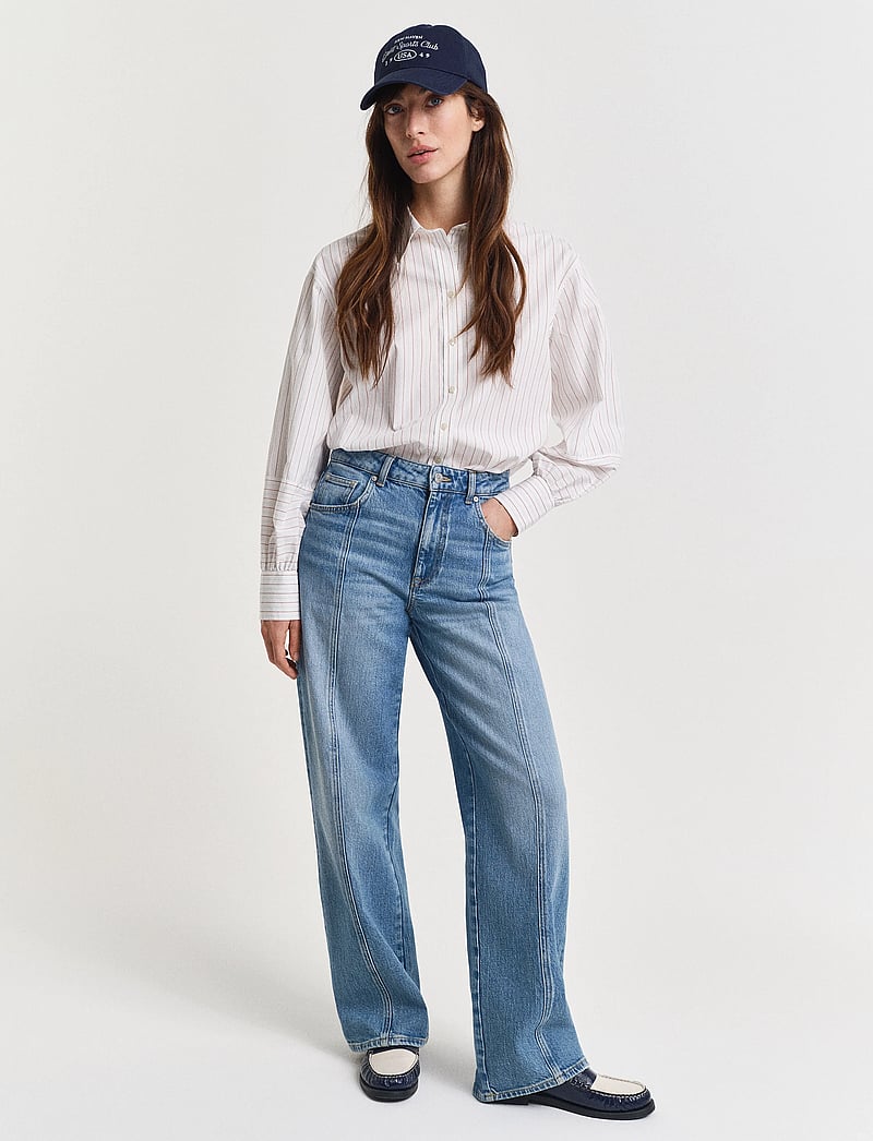 GANT - RELAXED STRETCH SEAM JEANS - straight jeans - mid blue archive - 0