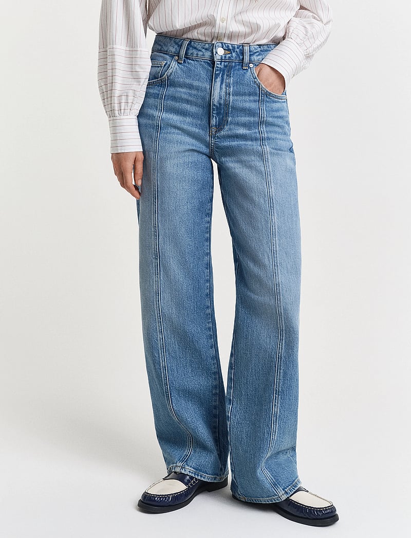 GANT - RELAXED STRETCH SEAM JEANS - straight jeans - mid blue archive - 4