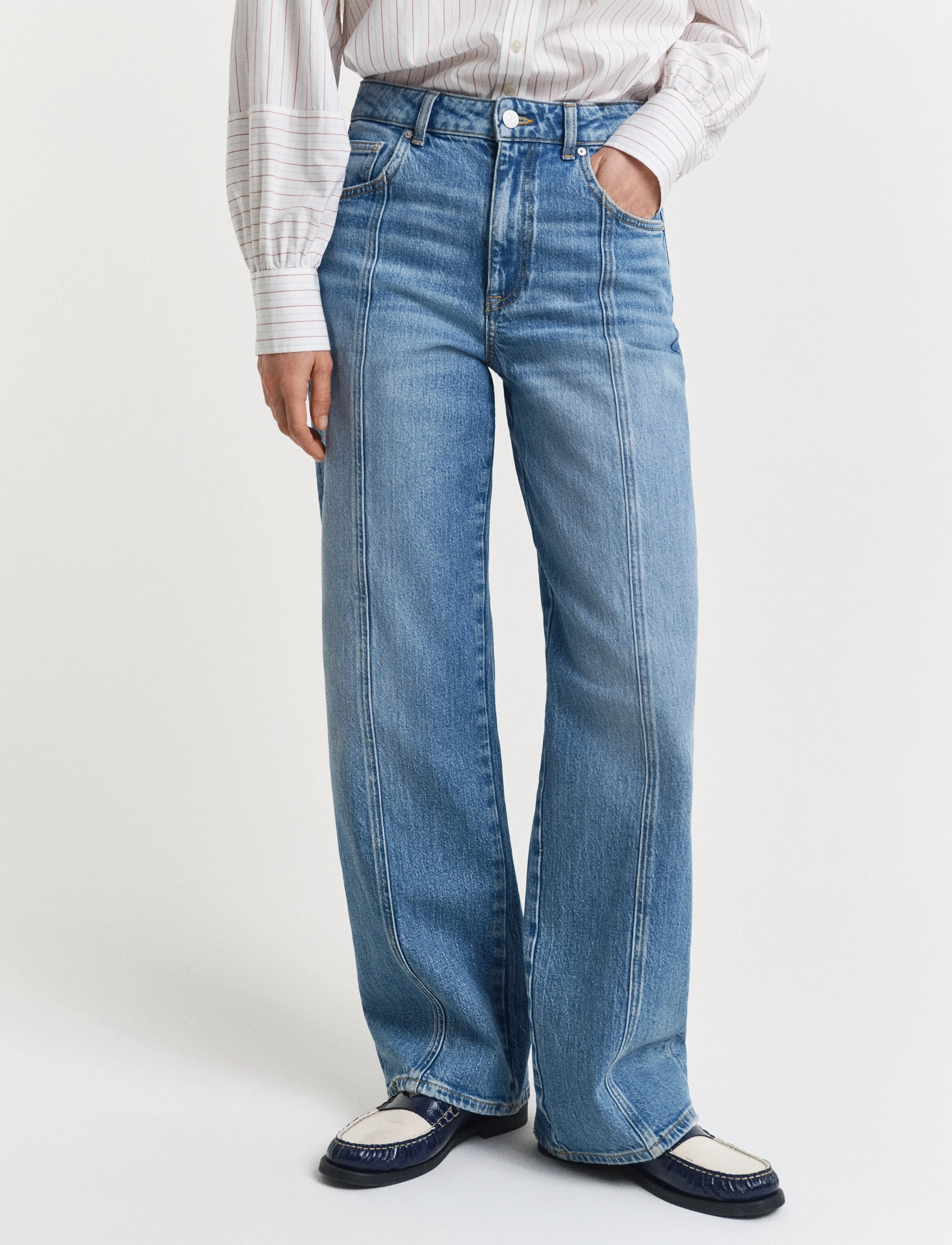 Gant - RELAXED STRETCH SEAM JEANS - straight jeans - mid blue archive - 4