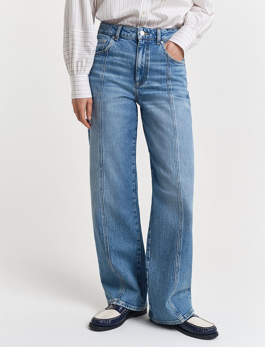 Gant - RELAXED STRETCH SEAM JEANS - straight jeans - mid blue archive - 4