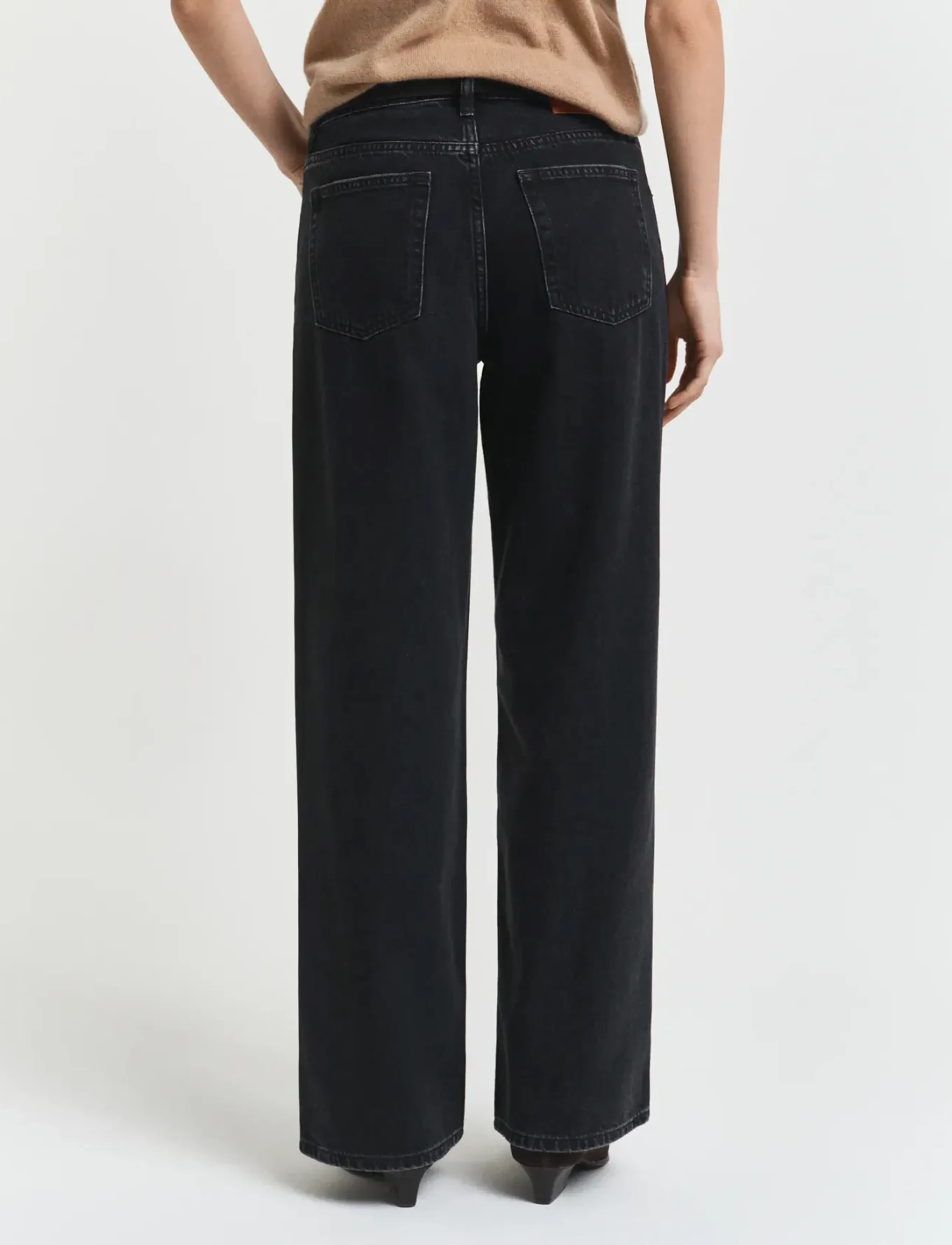 Gant - RELAXED JEANS - jeans met wijde pijpen - black worn in - 2