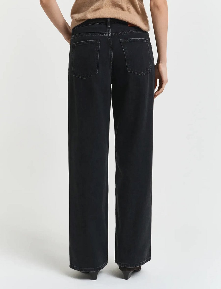 Gant - RELAXED JEANS - jeans met wijde pijpen - black worn in - 2