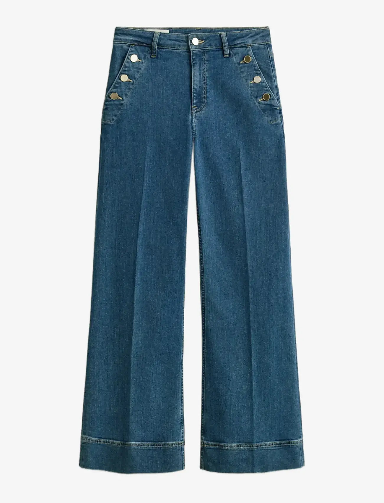 GANT - FLARE NAUTICAL JEANS - hosen mit weitem bein - mid blue - 1