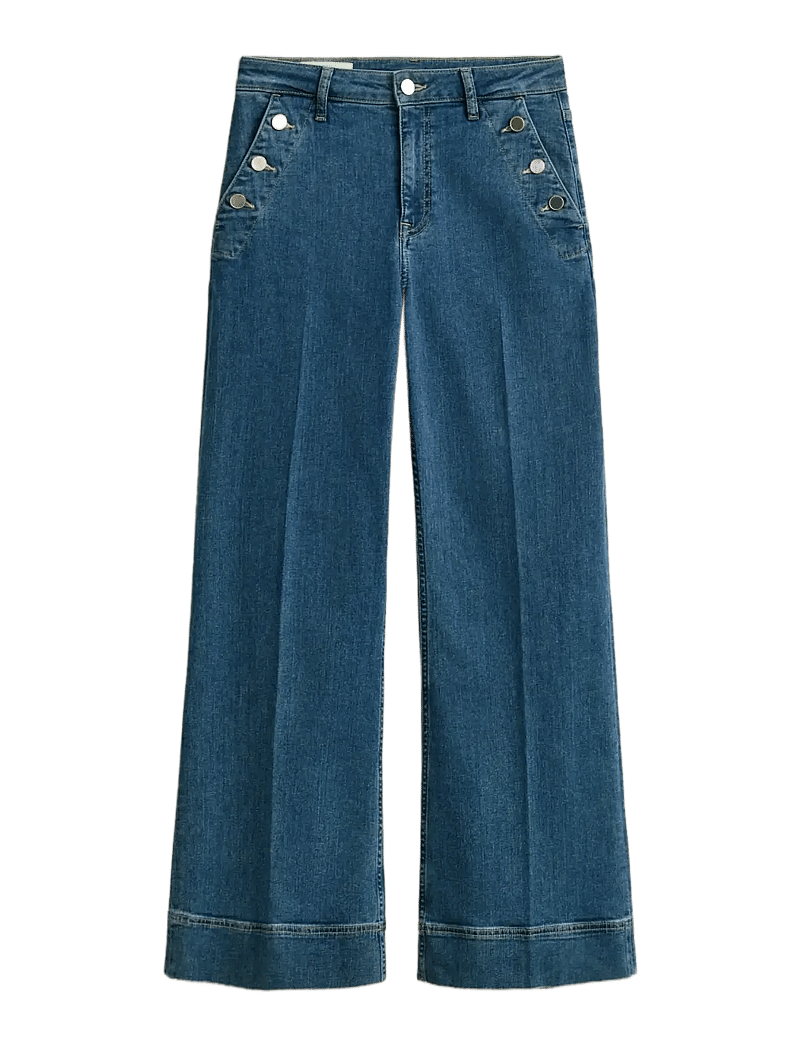 GANT - FLARE NAUTICAL JEANS - hosen mit weitem bein - mid blue - 1