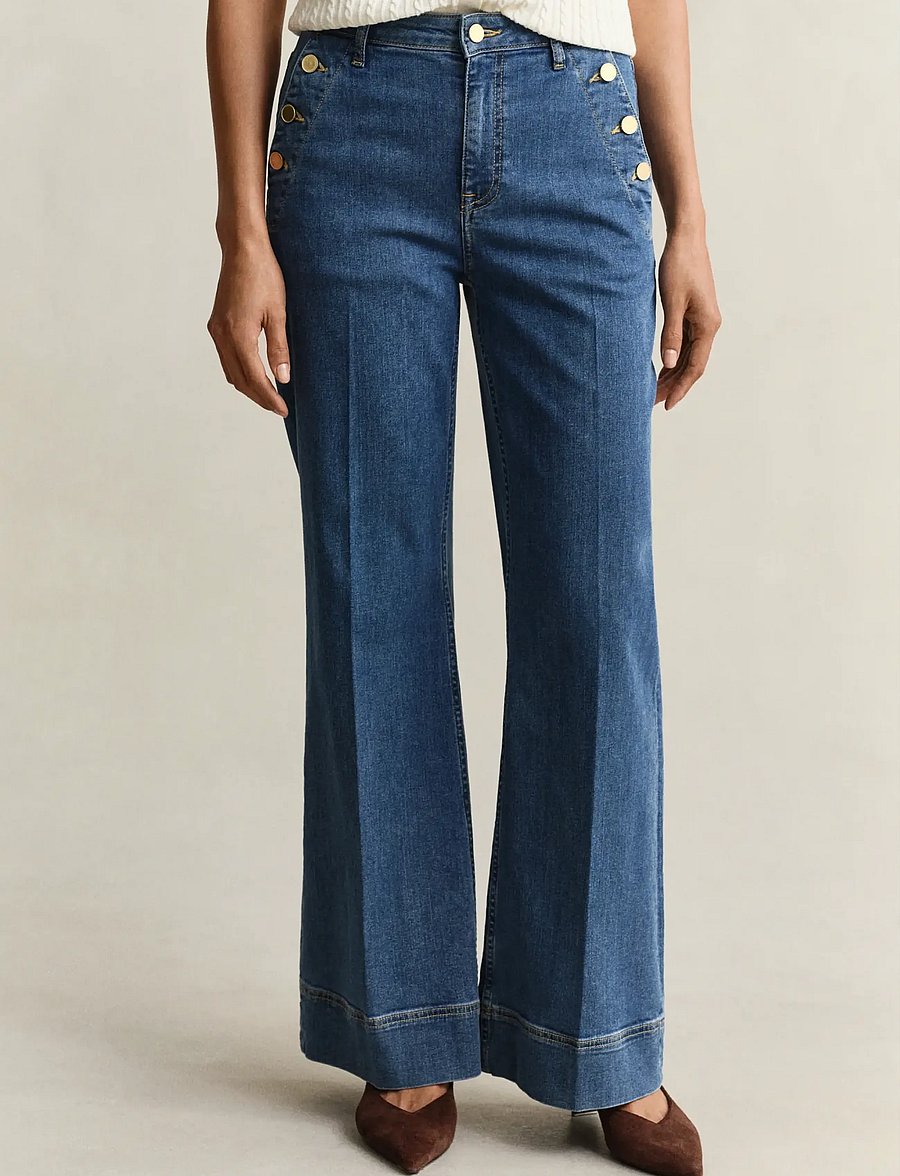 Gant - FLARE NAUTICAL JEANS - jeans met wijde pijpen - mid blue - 3